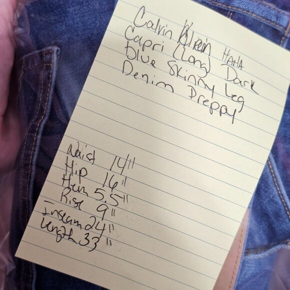 Calvin Klein Womens Dark Blue Skinny Leg Denim Jeans Sz 8 Mid-Rise Stretch Fit - Picture 6 of 11